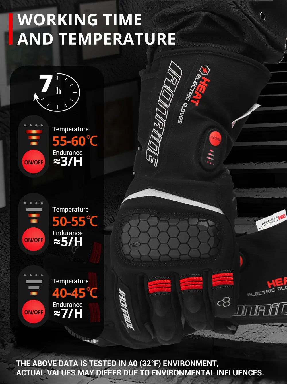 Heating Touch Screen Warm Driver Handle Gloves